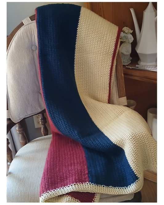 Crocheted Patriotic Heirloom Blanket. Gift a Legacy. Give an Heirloom. Make it Yours! Gift it for Wedding, Anniversary, New Home or Graduate