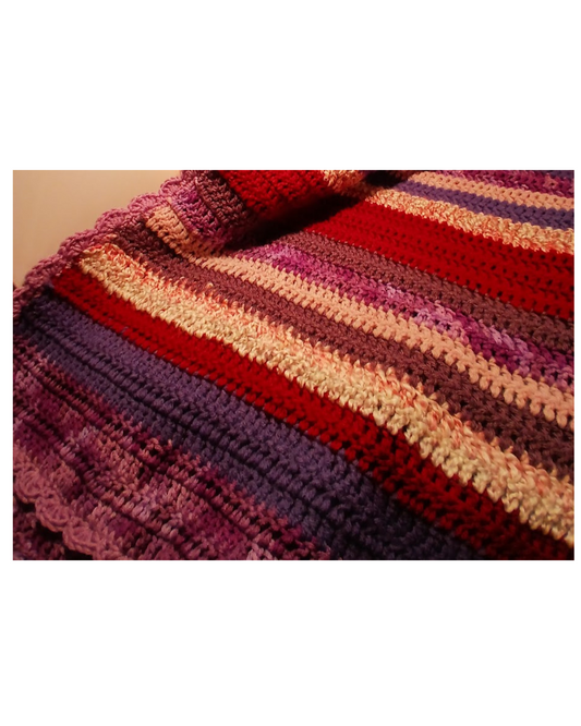 Sofa Throw: Celebration of Color. Gift a Handmade Heirloom & Leave a Legacy. Be remembered for generations. Soft Alpaca Wool Polyester blend