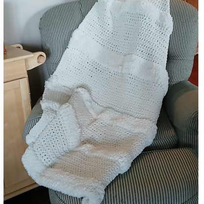 Winter White Wonder. Gift a Handmade Heirloom Blanket & Leave a Legacy. Be remembered for generations. Weighted Soft Alpaca/Polyester blend.