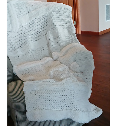Winter White Wonder. Gift a Handmade Heirloom Blanket & Leave a Legacy. Be remembered for generations. Weighted Soft Alpaca/Polyester blend.