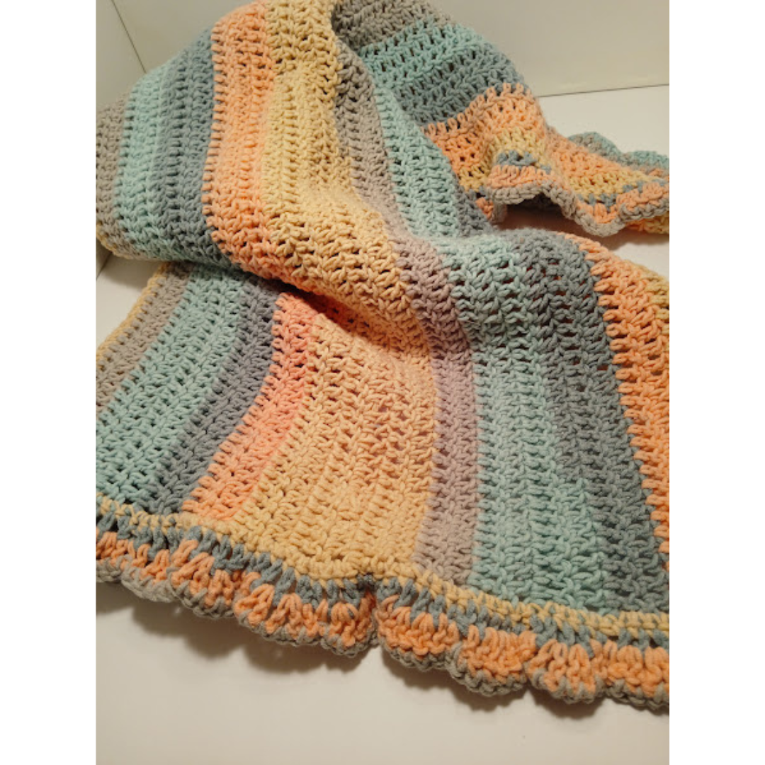 Pastel Hug Baby Blanket – Handmade Heirloom Security Blanket