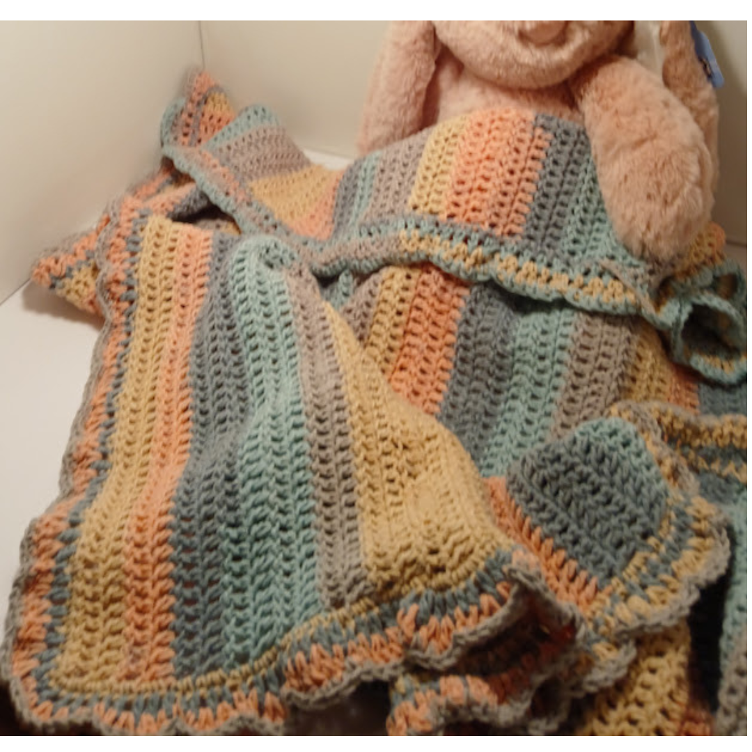 Pastel Hug Baby Blanket – Handmade Heirloom Security Blanket