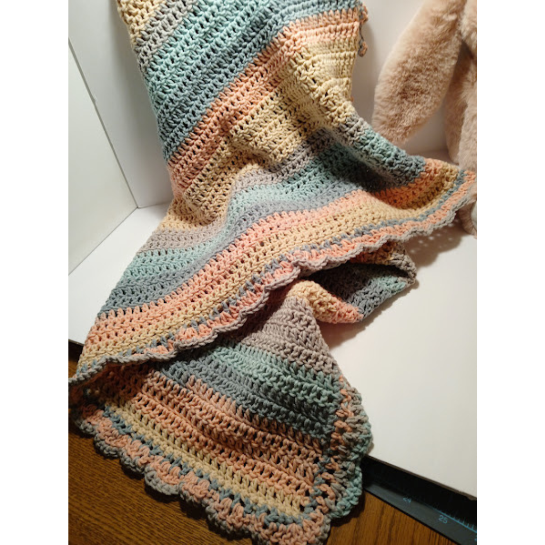 Pastel Hug Baby Blanket – Handmade Heirloom Security Blanket