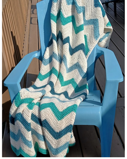Ocean Waves Handmade Crochet Throw, Give a Legacy-Gift an Heirloom, Soft Alpaca Wool Polyester Blend. Sold Out? Request Similar-Custom Order